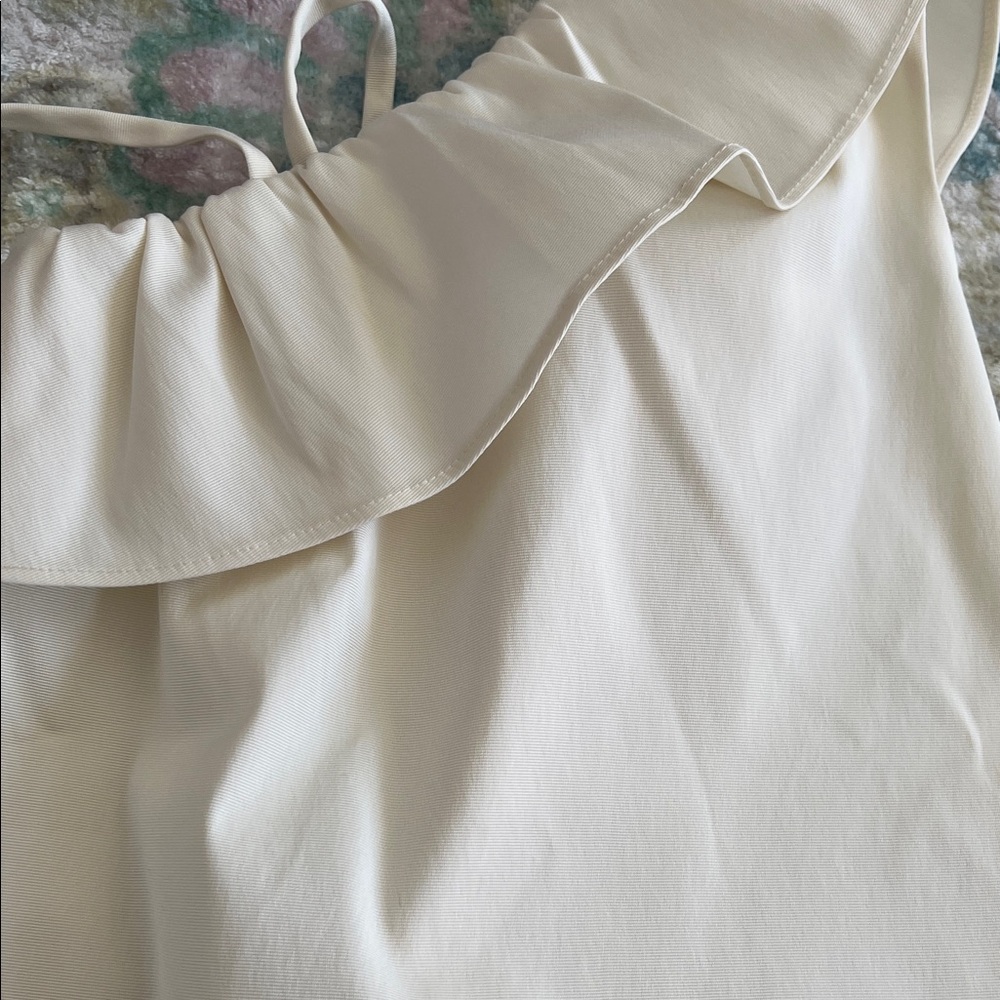 Crewcuts Cream One-Shoulder Ruffle Dress - Picture 5 of 5